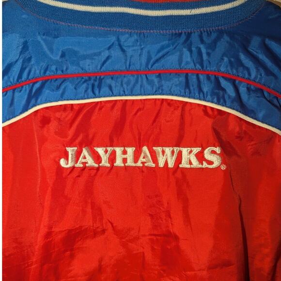 VTG Kansas Jayhawks KU Pullover Jacket Blue Mens Size L G-lll Sports Carl Banks - Picture 13 of 14
